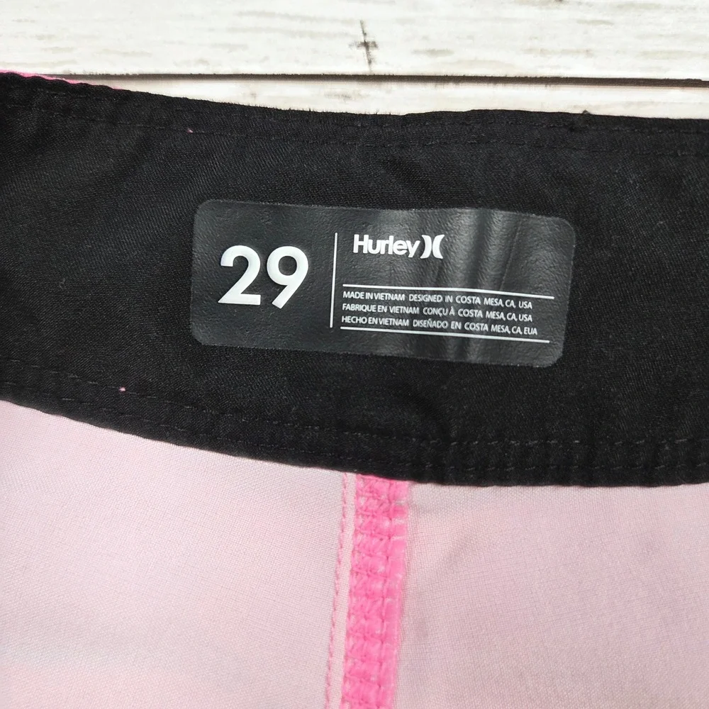 Hurley Phantom Board Shorts Striped Sunset Men 29 Pink Yellow Blue Swim Trunks